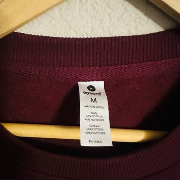 90 Degree by Reflex Windsor Wine Crop Sweatshirt – Size Medium – NWT - Picture 4 of 8